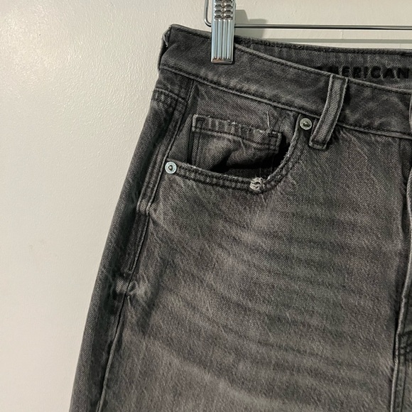 American Eagle Gray Distressed High Rise Mom Jean - Picture 3 of 7